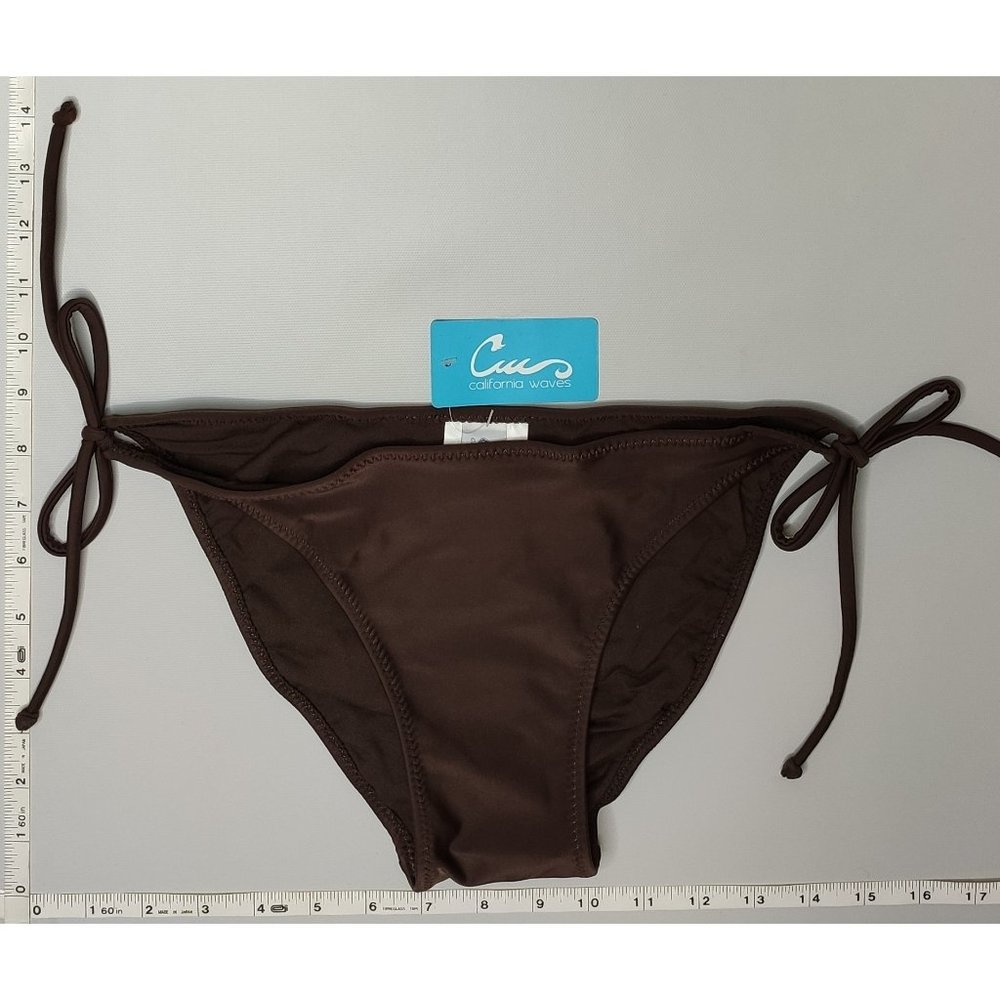 NWT California Waves Side Tie String Brown bikini bottom